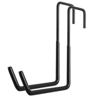 Imagem de Uenhoy 2 ganchos de gancho de viga pretos grandes S para pendurar resistentes, ganchos de bicicleta para escada de garagem com revestimento antiderrapante, gancho de viga utilitário