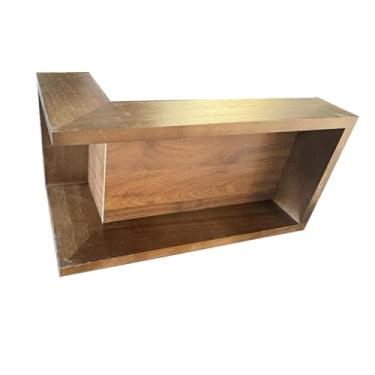 Imagem de WeiLaiKeQi Prateleira de canto de madeira, fácil de instalar, e compacta, para armazenamento na parede. Estante de 90 graus para sala de estar e