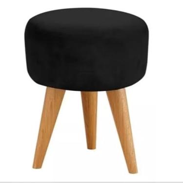 Imagem de Puff Redondo Pé Palito Banqueta(Preto)