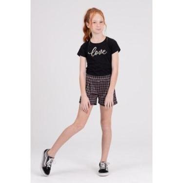 Imagem de Conjunto infantil Menina Jacquard Xadrez Preto-Feminino