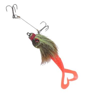 Imagem de Jiawu Design de Cauda de Garfo de Isca de Pesca de Rato de Silicone Flexível para Pesca Em Alto Mar Fácil de Usar e Transportar (Verde)