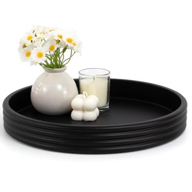Imagem de Bandeja de resina decorativa redonda de quatro camadas preta