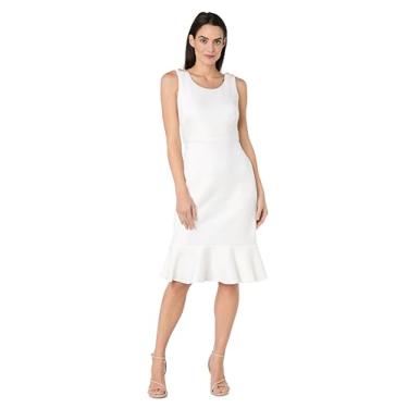 Imagem de R&M Richards Vestido midi jacquard com brasão dourado, Marfim, 52