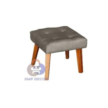 Imagem de Puff Banqueta Decorativa Glamour Dubai Com Pés Quadrado - SMF DECOR