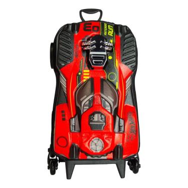 Imagem de Mala Infantil Com Rodinha Tripla Hot Wheels Dune A Soar Motor Cromado Max Toy Diplomata Vermelho