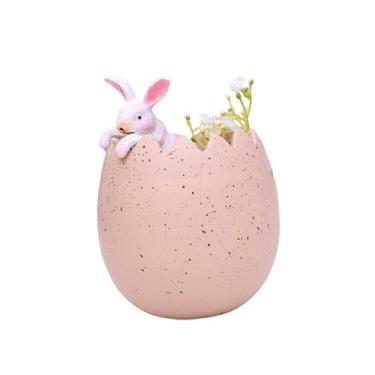 Imagem de UGPLM Decoração de Páscoa com em Ovos, Estatuetas de em de Ovos, Ornamentos Colecionáveis, Estátua de Páscoa para Casa, para Mesa ou, Rosa