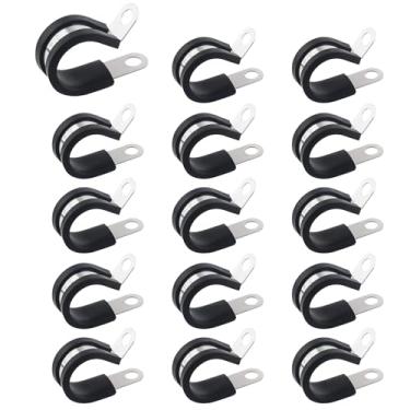 Imagem de AOMIKITSTU Braçadeiras de tubo 15 peças, correia de tubo de 3/10.2 cm, braçadeira de conduíte, braçadeiras de tubo de fio automotivo para gerenciamento e manutenção de linha