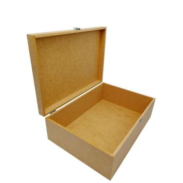 Imagem de Caixa Mdf Cru 33x23x11 Cm Com Fecho Para Decorar Presente - DF Moraes 
