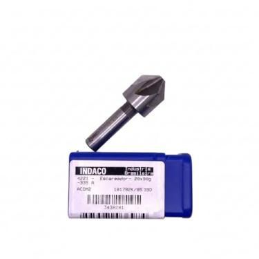 Imagem de Escareador 20x90º Indaço 4221-335 A em Aço HSS M2 de Alta Performance - Rebaixador de Furos Profissional para Usinagem em Metal e Alumínio (20mm x 90 Graus)