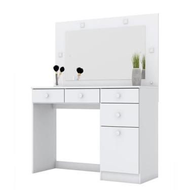 Imagem de Penteadeira Camarim Chanel com Porta e 4 Gavetas Branco - Móveis Henn,