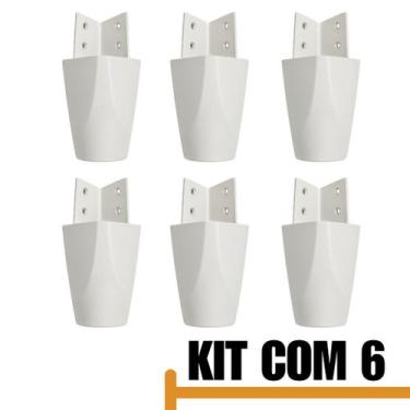 Imagem de Kit Com 6 Pés Para Multiusos Móveis e GuardaRoupas em Plástico Resiste