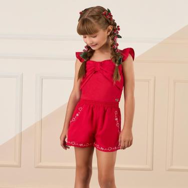 Imagem de Conjunto Infantil Menina 2025 Happy Time Vermelho Mon Sucré-Feminino