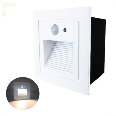 Imagem de Balizador Parede Led Sensor Presença Embutir Branco Lup73 - Acende A L