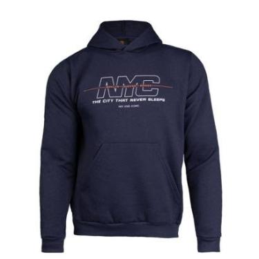 Imagem de Moletom Masculino Desayner Capuz Estampa Nova York Preto-Masculino