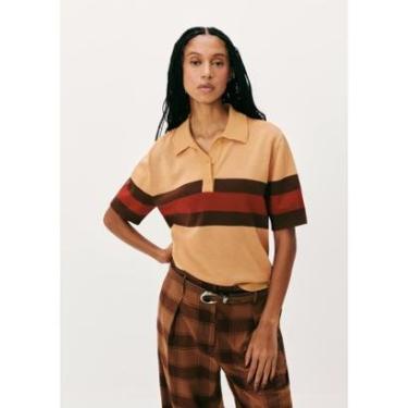 Imagem de Blusa Polo Feminina Listrada Em Tricô-Feminino