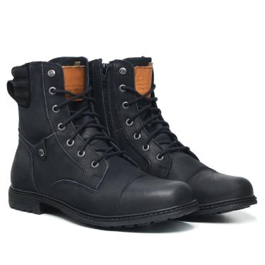 Imagem de Bota Masculina Couro Coturno Cano Médio Macia-Masculino