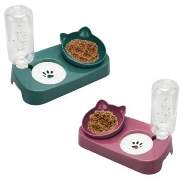 Imagem de Comedouro Bebedouro Automático Pet 500ml Duplo para Gatos e Cachorros (verde, G)