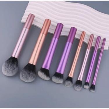 Imagem de Kit de Pincéis de Maquiagem Portátil Conjunto Viagens Trabalho e Uso Diário Cerdas Macias para Dia das Mães e Aniversários Carnaval e Festas Cerdas (8 Pincéis)