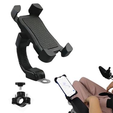 Imagem de Suporte de navegação para cadeira de rodas para celular, suporte de celular ajustável de 360° para cadeiras de rodas elétricas, mobilidade e navegação de scooter, serve para IP 17 13 14 15 16 Pro Max