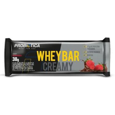 Imagem de Whey Bar Creamy - 1 Unidade 38g Morango - Probiótica-Unissex