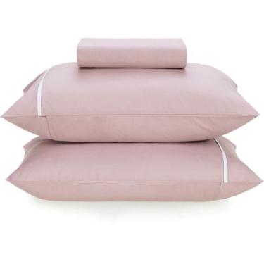 Imagem de Jogo de Cama Karsten Noah 160 Fios 3 Peças Queen Rosa