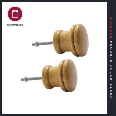 Imagem de Puxador de Madeira Grande Cerejeira P&J 14GC C/2 - Código 473707 - P&J