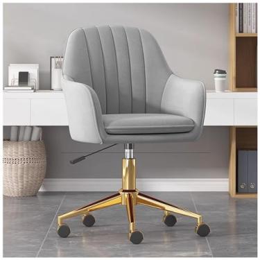 Imagem de Cadeira de escritório em casa, giratória de 360° com rodas, poltrona de computador ajustável em altura, encosto confortável para sala de estar, quarto, penteadeira, estudo