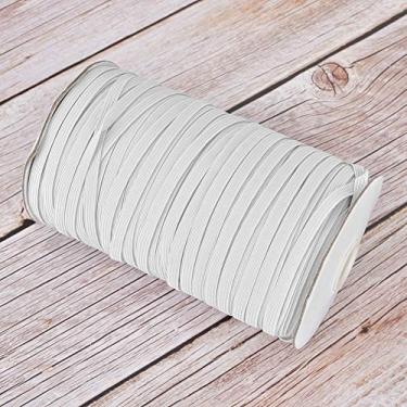 Imagem de ZJchao Rolo de Faixa Elástica de Alta Elasticidade de 6mm, 200 Jardas para Costura de Roupas de Proteção, Branco/preto, Suprimentos de Artesanato (Fibras de polipropileno)