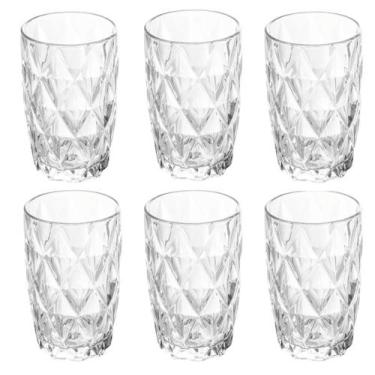 Imagem de Conjunto com 6 Copos Altos Diamond em Vidro 390ml - COLISEU PRESENTES 