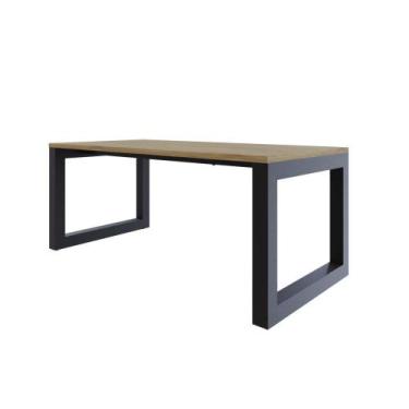 Imagem de Mesa de Jantar Bronx 180x90x77cm - Compace, Vermont OAK/Est.Preta