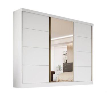 Imagem de Guarda-roupa 1 Portas Espelhada Mdf 6 Gavetas - Bergamo-branco - Bianchi Móveis