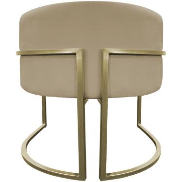 Imagem de Kit 2 Poltronas Decorativa Recepção Luna Suede Cores Base De Ferro Champagne Nude Suede
