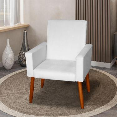 Imagem de Poltrona Decorativa Mel Material Sintético Branco Sky Mobile