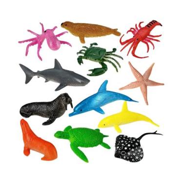 Imagem de Conjunto De 12 Brinquedos De Modelos De Animais Marinhos Em PVC: Balei