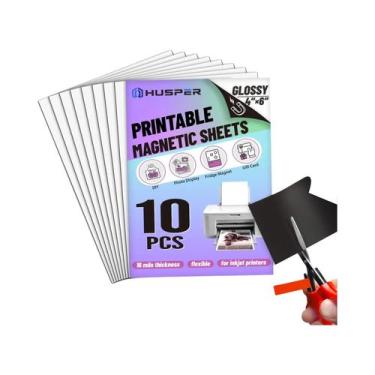 Imagem de Papel Fotográfico Magnético Brilhante 4x6 Polegadas 10 Folhas Não Ades