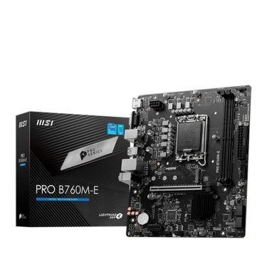 Imagem de Placa-Mãe MSI Pro B760M-E, Intel LGA 1700, M-ATX, DDR4, Preto - PRO B760M-E DDR4-Unissex