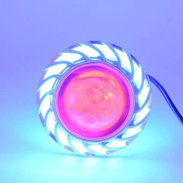 Imagem de Farol Luz Moto Olho Anjo Diabo Luz 30w Led Xenon Azul Verm