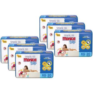 Imagem de Kit Fralda Turma da Mônica Baby Tam. XG 9 a 13kg - 6 Pacotes com 20 Un