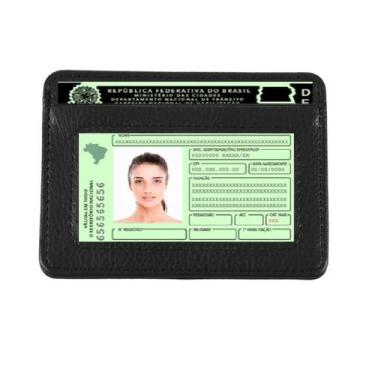 Imagem de Carteira Porta Cartão Cnh Slim Fina Pequena Couro compacta - SWG, Pret