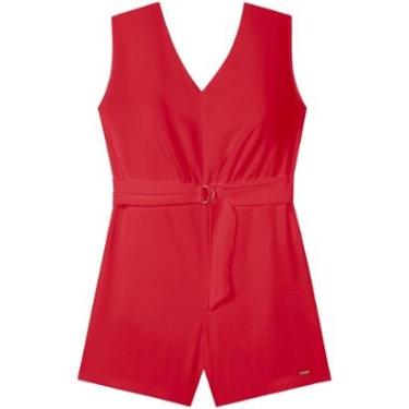 Imagem de Macacão Curto Com Decote Em V E Cinto-Feminino