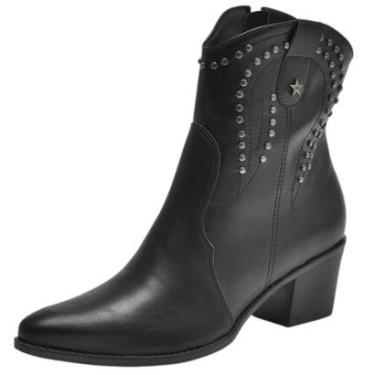 Imagem de Bota Feminina Western Salto Bloco Cano Médio Spike Via Marte-Feminino