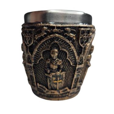 Imagem de Copo Shot Decorativo Cavaleiro Medieval Resina de Resina Em Aço Inox 5