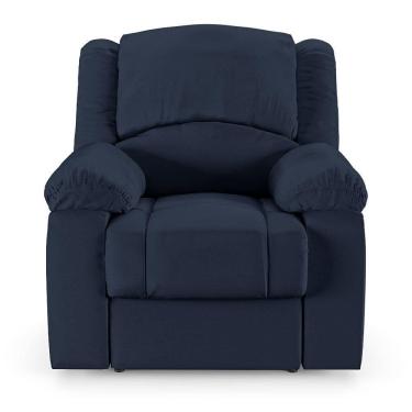 Imagem de Poltrona Do Papai Reclinável Sala De Cinema Barcelona Touch Usb Pu Azul