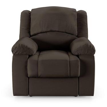 Imagem de Poltrona Do Papai Reclinável Sala De Cinema Barcelona Touch Pu Marrom