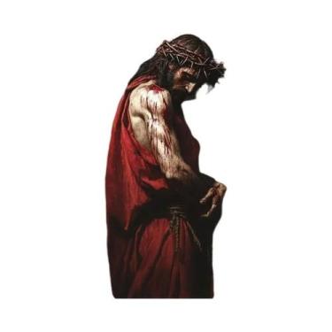 Imagem de Arte Em Tela Sagrado Coração De Jesus E Virgem Maria Católica, Pôster 