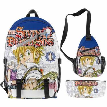 Imagem de Conjunto de mochilas escolares Sevens Deadly Sins Meliodas para crianç