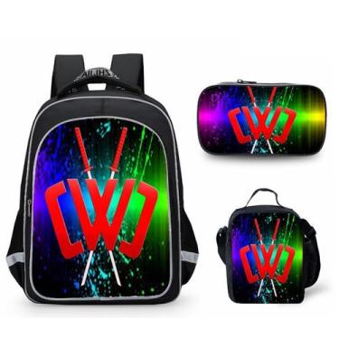 Imagem de Conjunto de mochilas Prestonplayszs Anime School 3 unidades com Shoul 