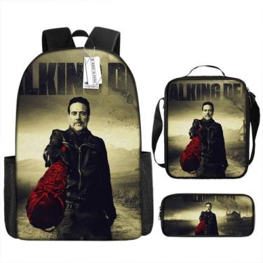 Imagem de Conjunto de mochilas escolares Walkings Deads Ricks Grimes para crianç