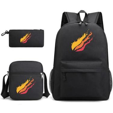 Imagem de Conjunto de mochilas escolares, 3 peças de anime Prestonplaysz para cr