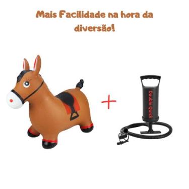 Imagem de Cavalinho Upa Upa Marrom Inflável De Borracha Infantil Pocoto Pula Pul